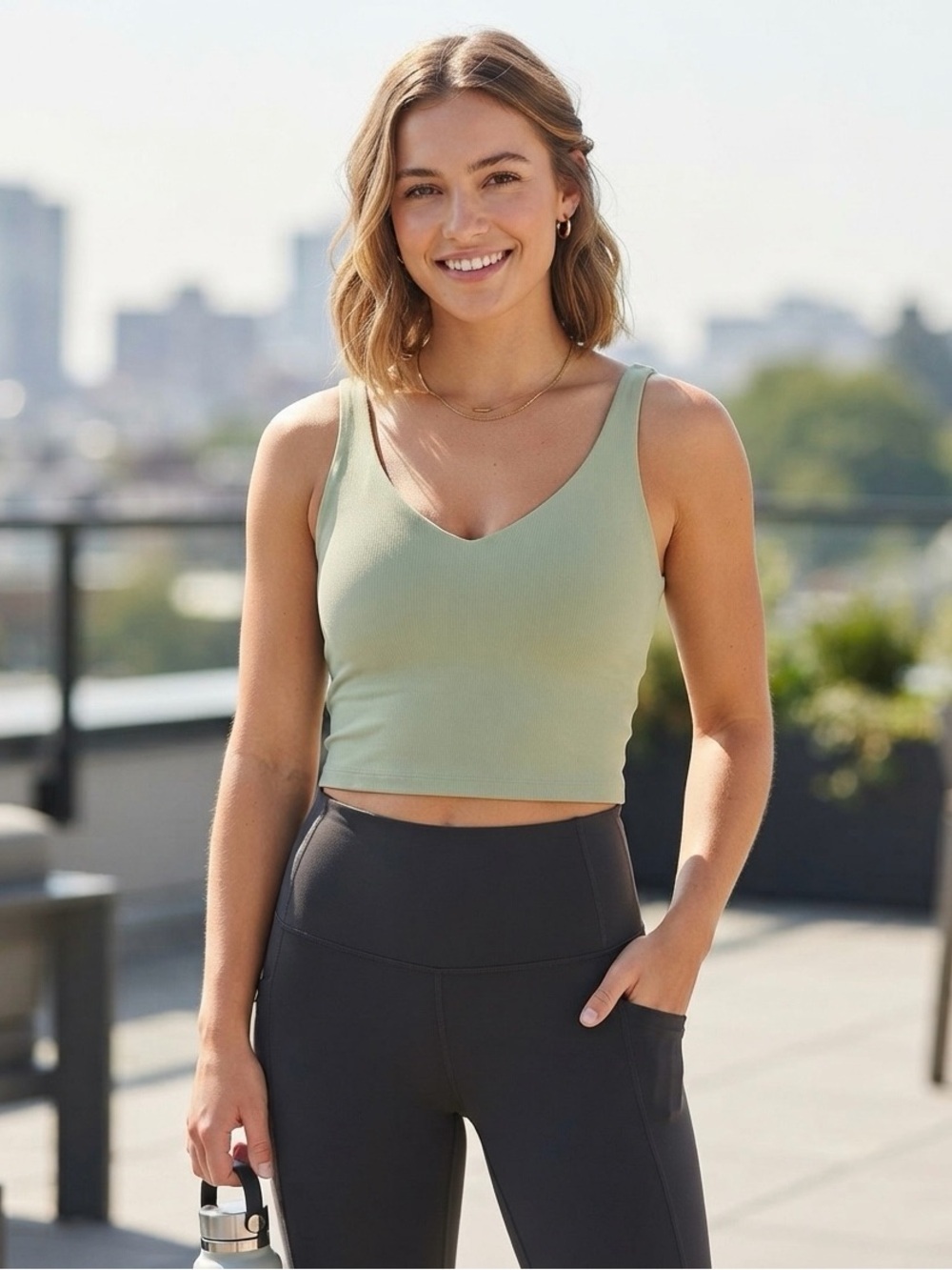 lululemon athletica V-Neck Crop Tank